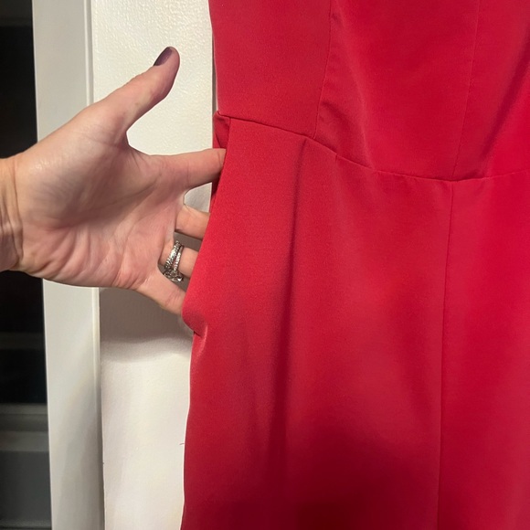 Melloday “Marsala” Pink Wrap Tie Palazzo Wide Leg Romper SzM Pockets - Picture 11 of 15